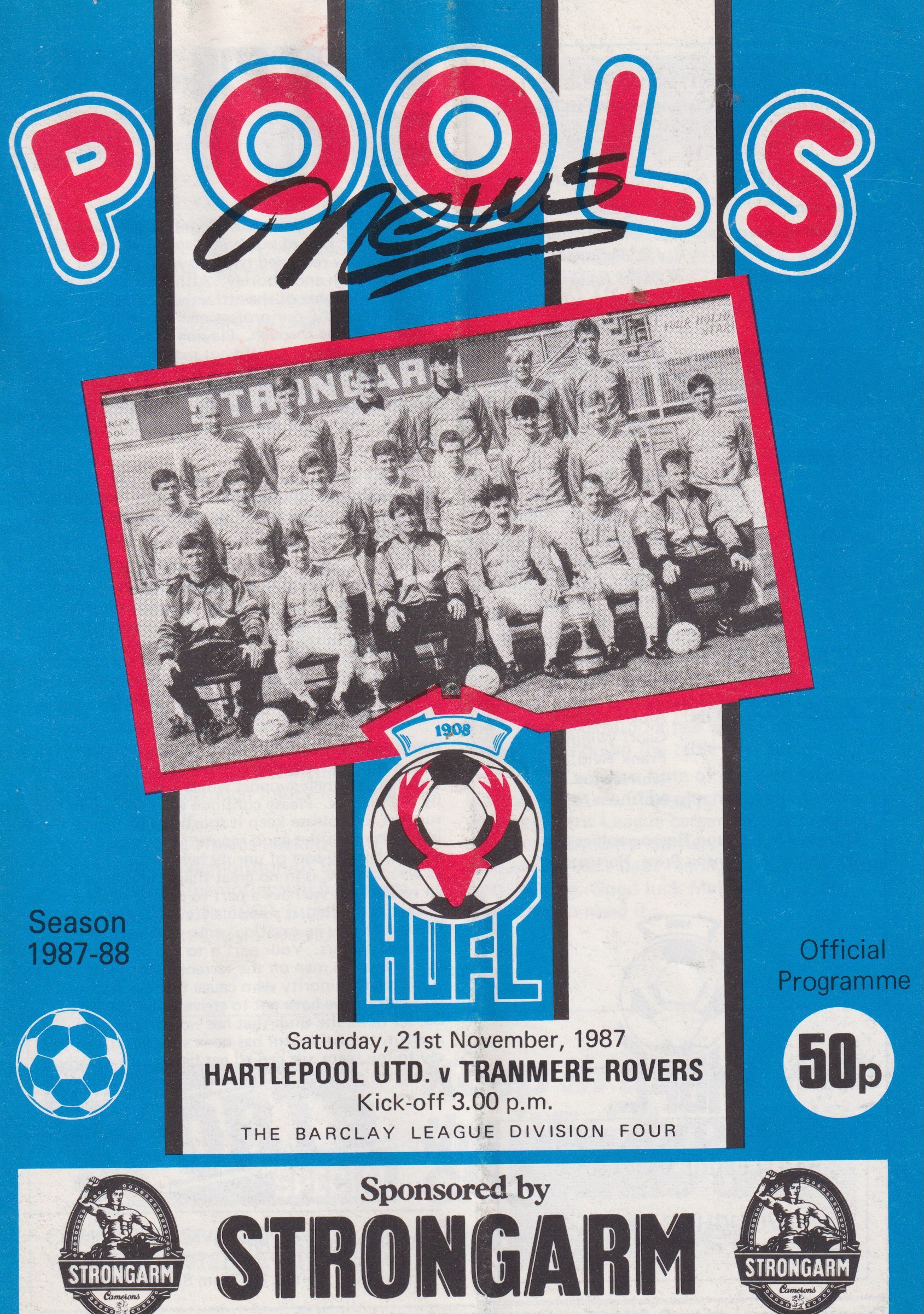 Hartlepool United v Tranmere Rovers match programme